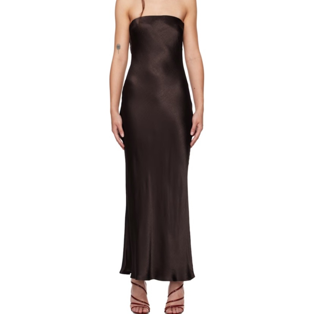 BEC + BRIDGE Moon Dance Strapless - Dark Chocolate Strapless Maxi Dress